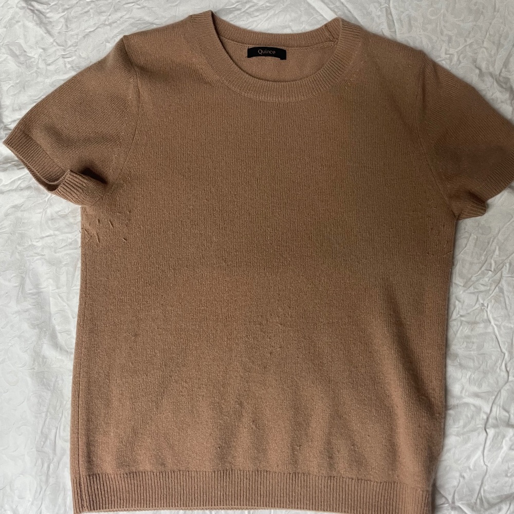 Quince short sleeve Mongolian cashmere camel